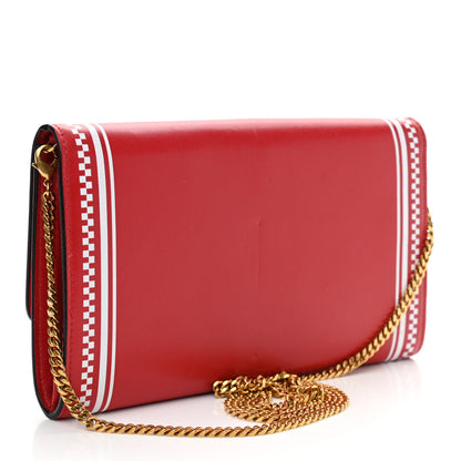 Versace Calfskin 90's Vintage Logo Chain Evening Bag Red 3 of 13
