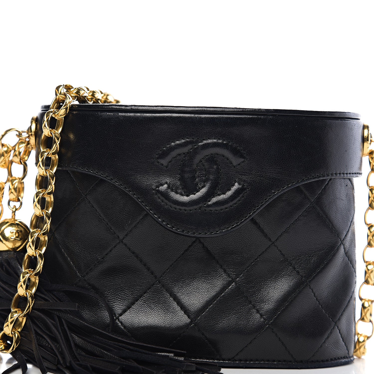 Chanel Lambskin Quilted Tassel Shoulder Bag Black 11 of 11