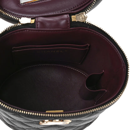 Chanel Caviar Quilted Small Top Handle Vanity Case With Chain Black 5 of 9