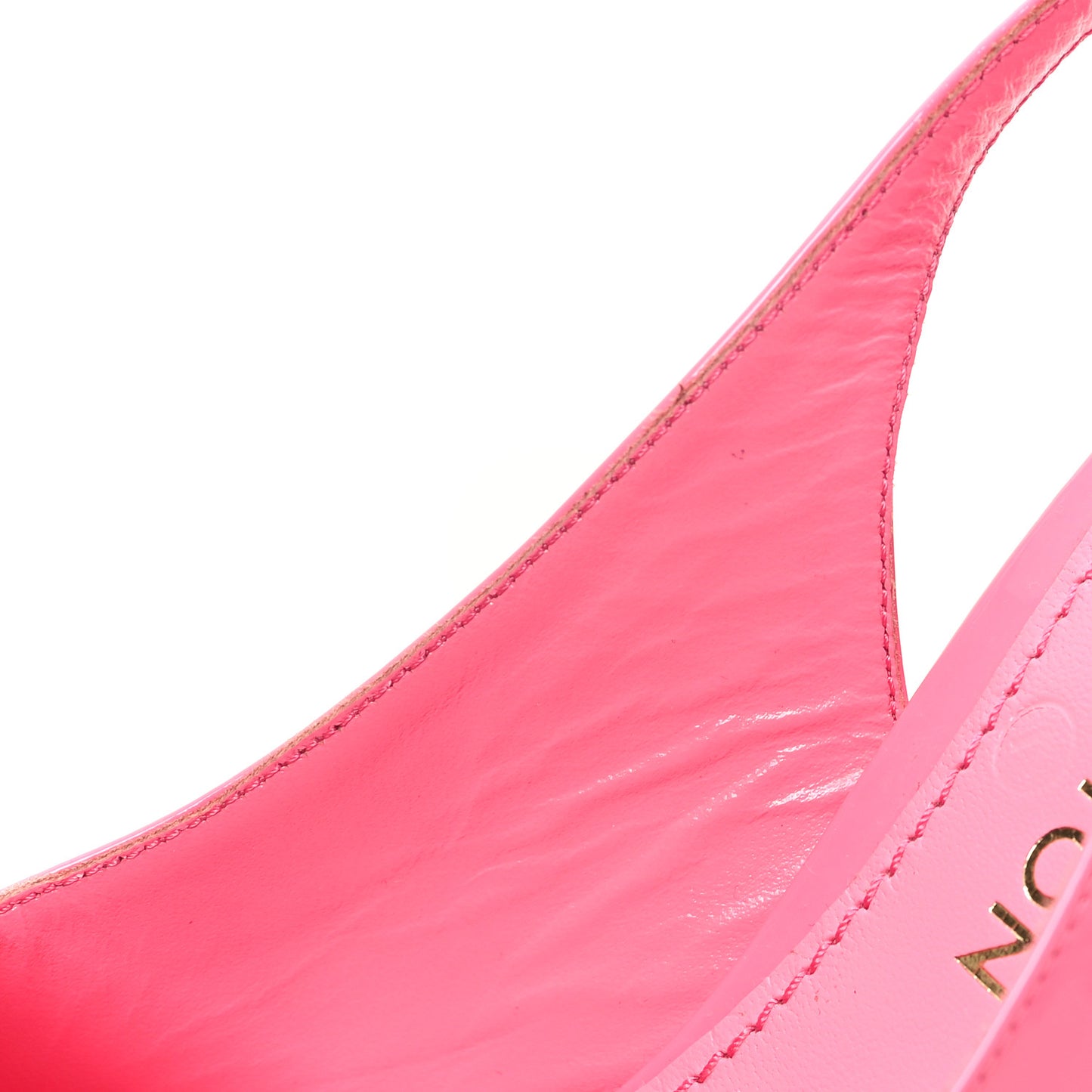 Patent Calfskin Shake Slingback Pumps 38.5 Pink