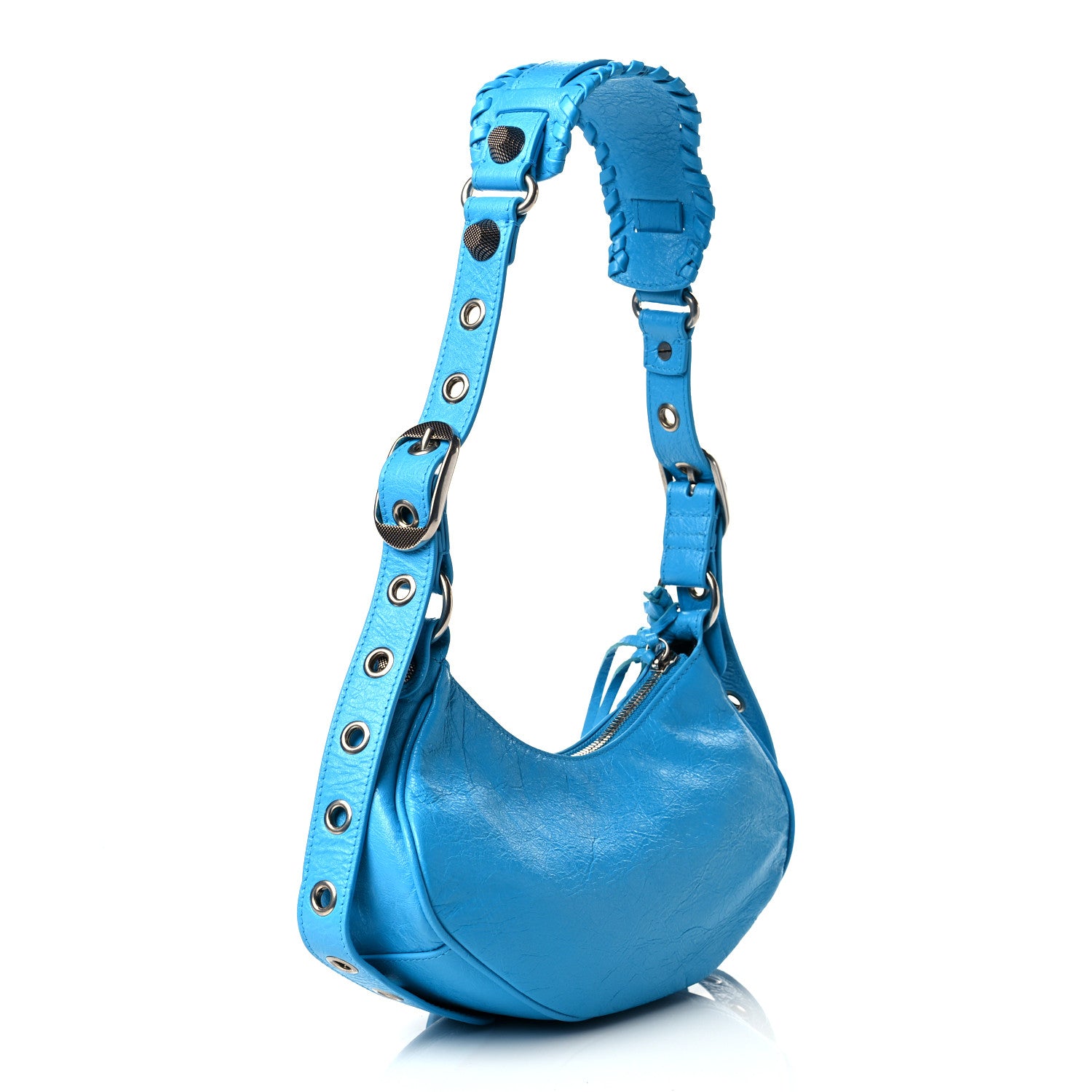 Balenciaga Agneau Arena Le Cagole Shoulder Bag XS Cyan 3 of 10