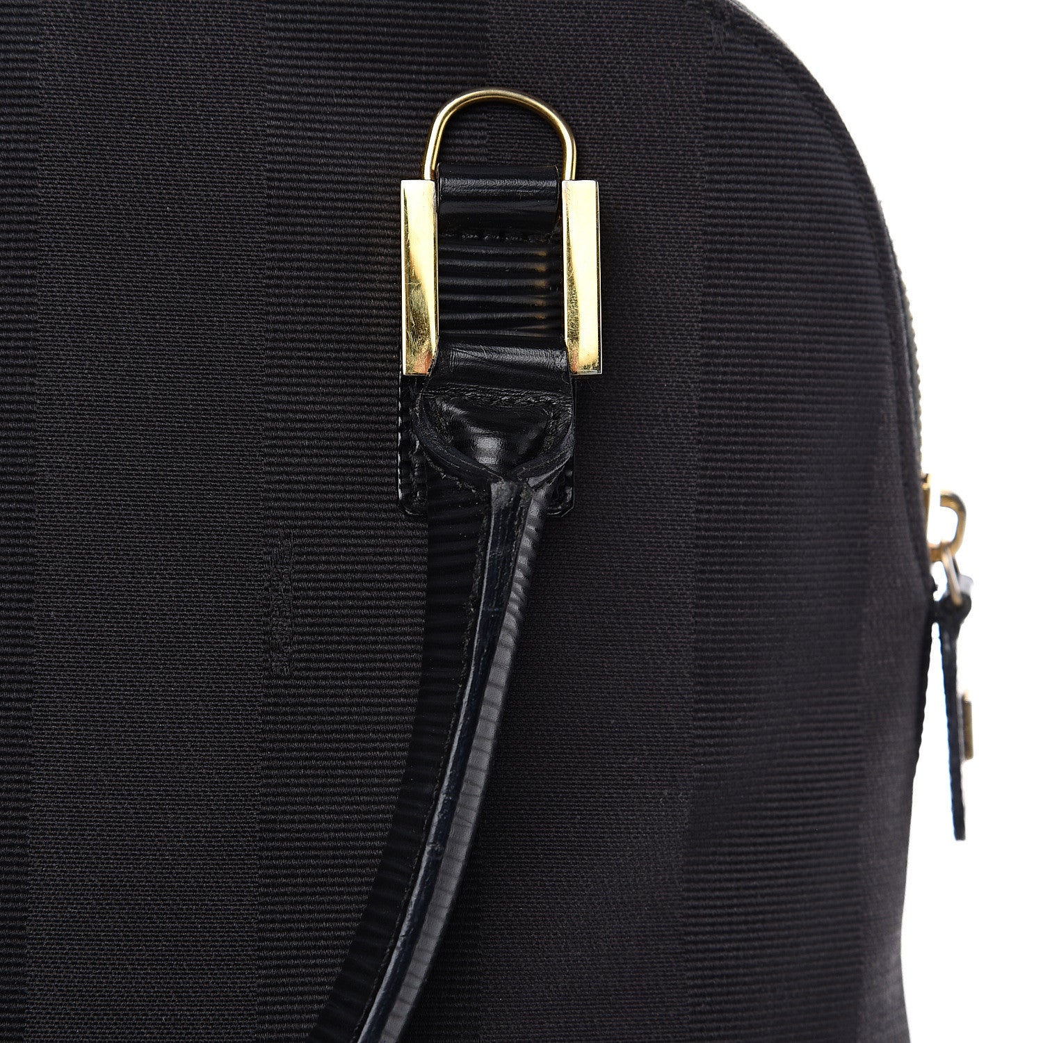 Fendi Pequin Textured Calfskin Tote Black 8 of 9