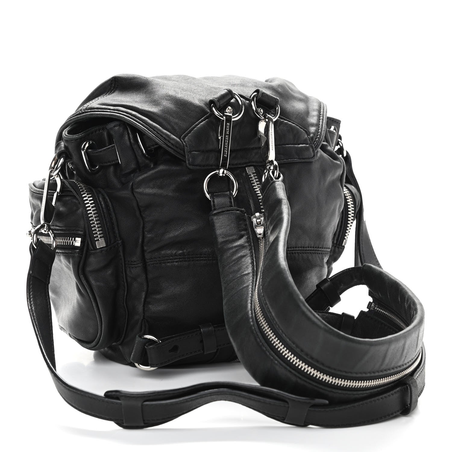 Alexander Wang Lambskin Mini Marti Backpack Washed Black Rhodium Hardware 2 of 15