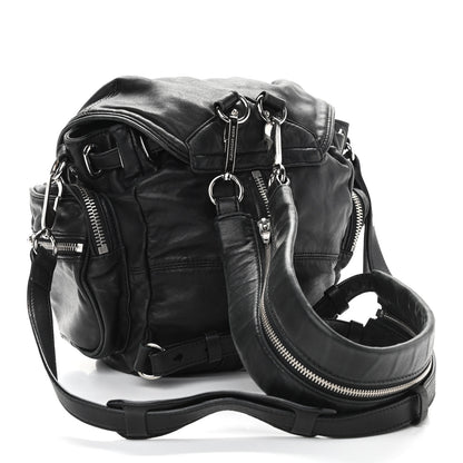 Alexander Wang Lambskin Mini Marti Backpack Washed Black Rhodium Hardware 2 of 15