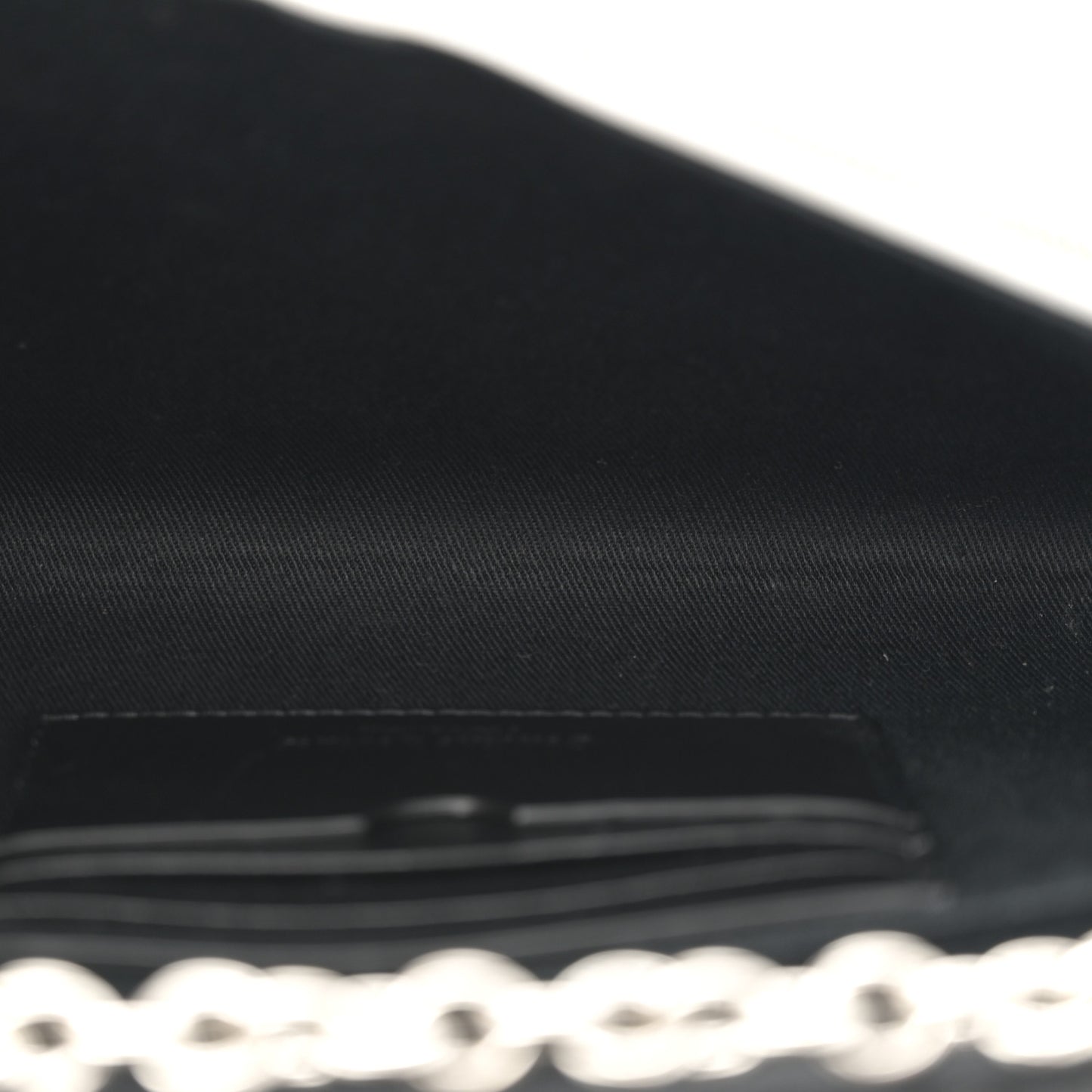 Saffiano Striped Diag Binder Clip Flap Wallet On Chain White Black
