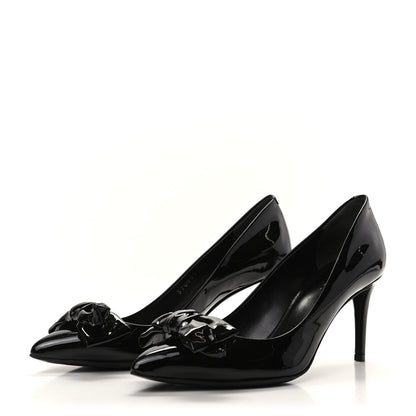 Gucci Patent Bow Mid Heel Pumps 36 Black 3 of 11