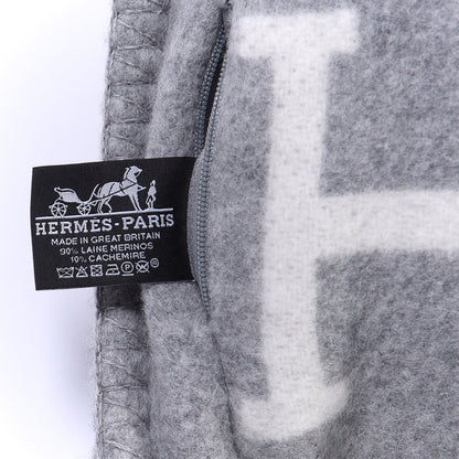 Hermes Wool Cashmere Avalon III Pillow PM Ecru Gris Clair 3 of 3