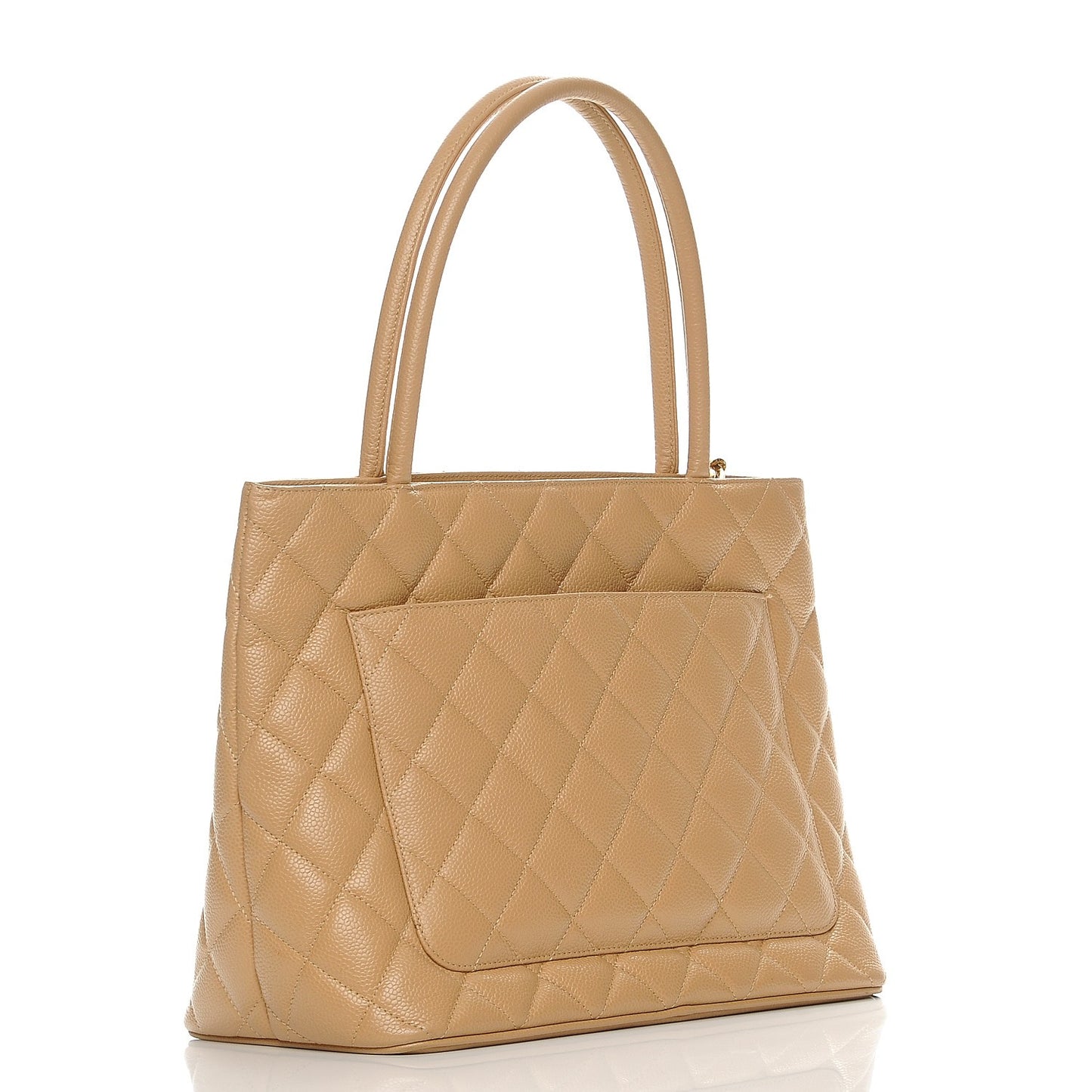 Caviar Quilted Medallion Tote Beige