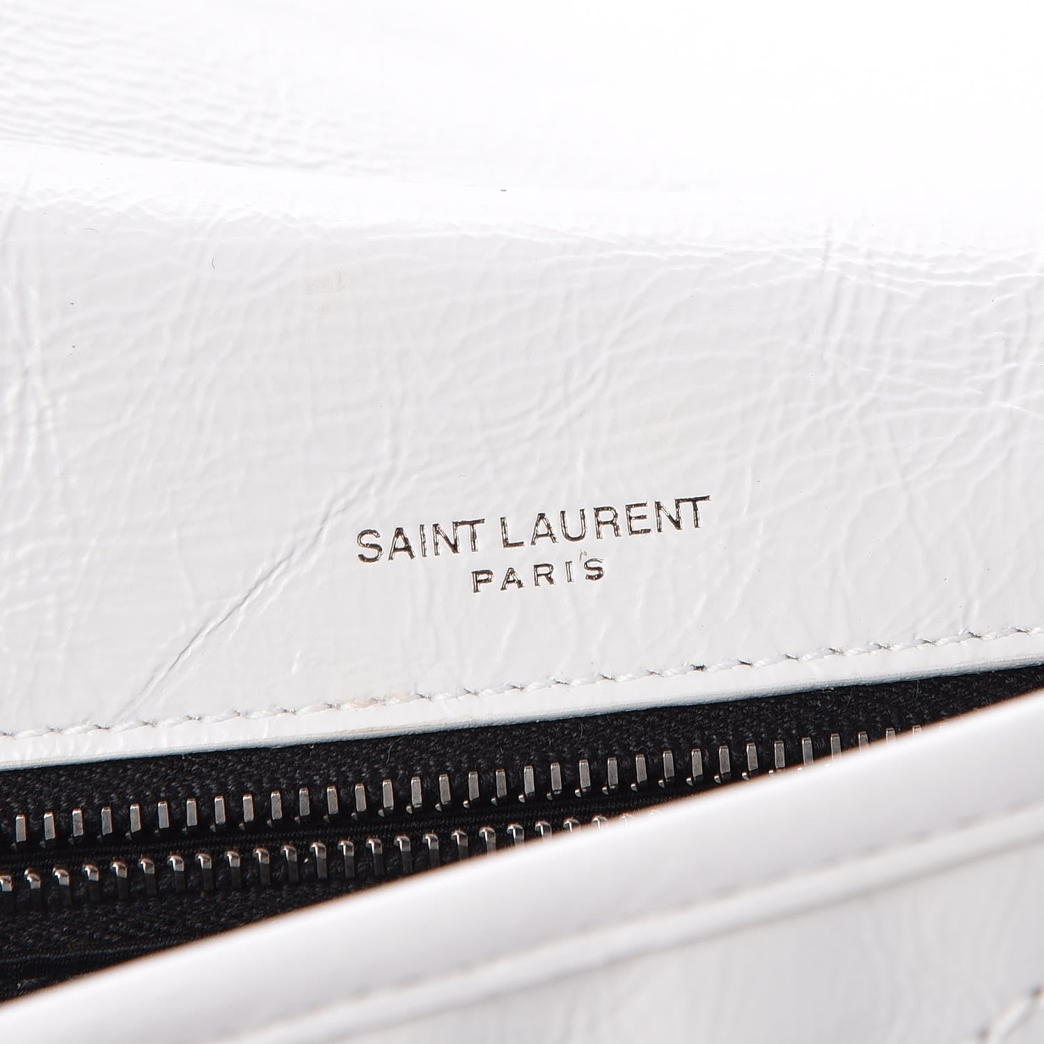 Saint Laurent Crinkled Calfskin Matelasse Monogram Medium Niki Chain Satchel Dirty White 6 of 8