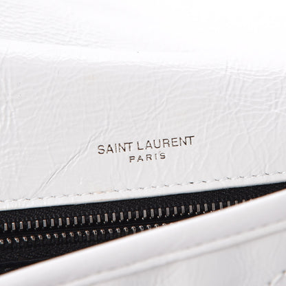 Saint Laurent Crinkled Calfskin Matelasse Monogram Medium Niki Chain Satchel Dirty White 6 of 8