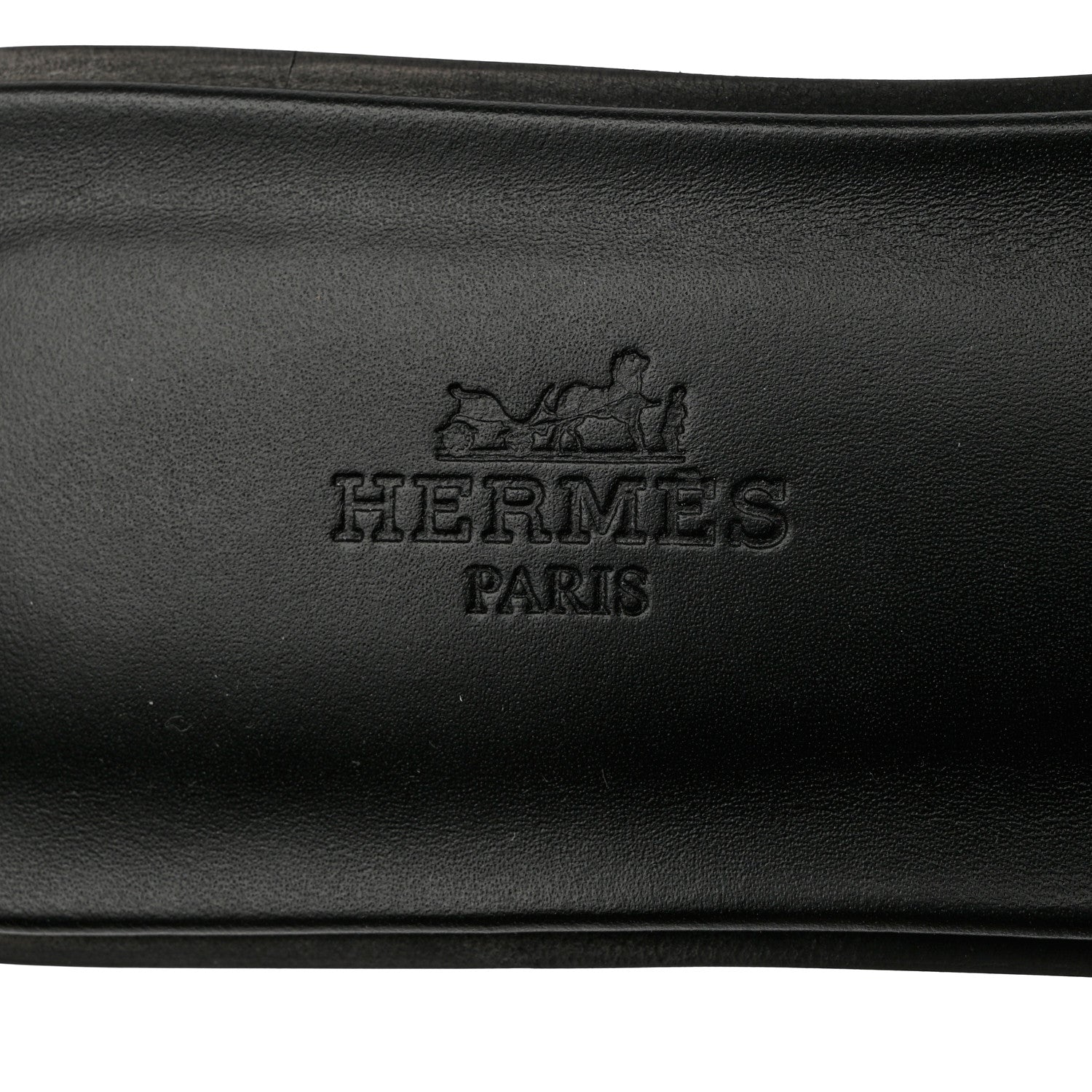 Hermes Box Calfskin Oran Sandals 39.5 Black 6 of 10