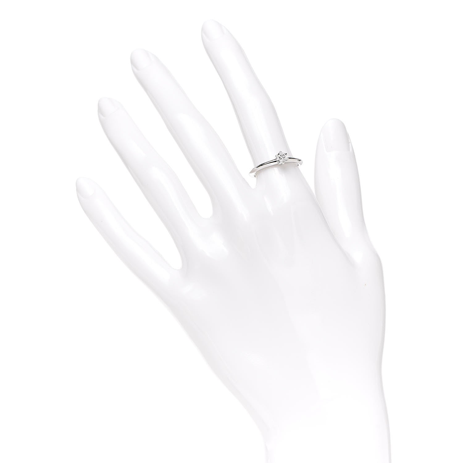 Tiffany Platinum Diamond .26ct Solitaire Engagement Ring 50 5.5 2 of 5