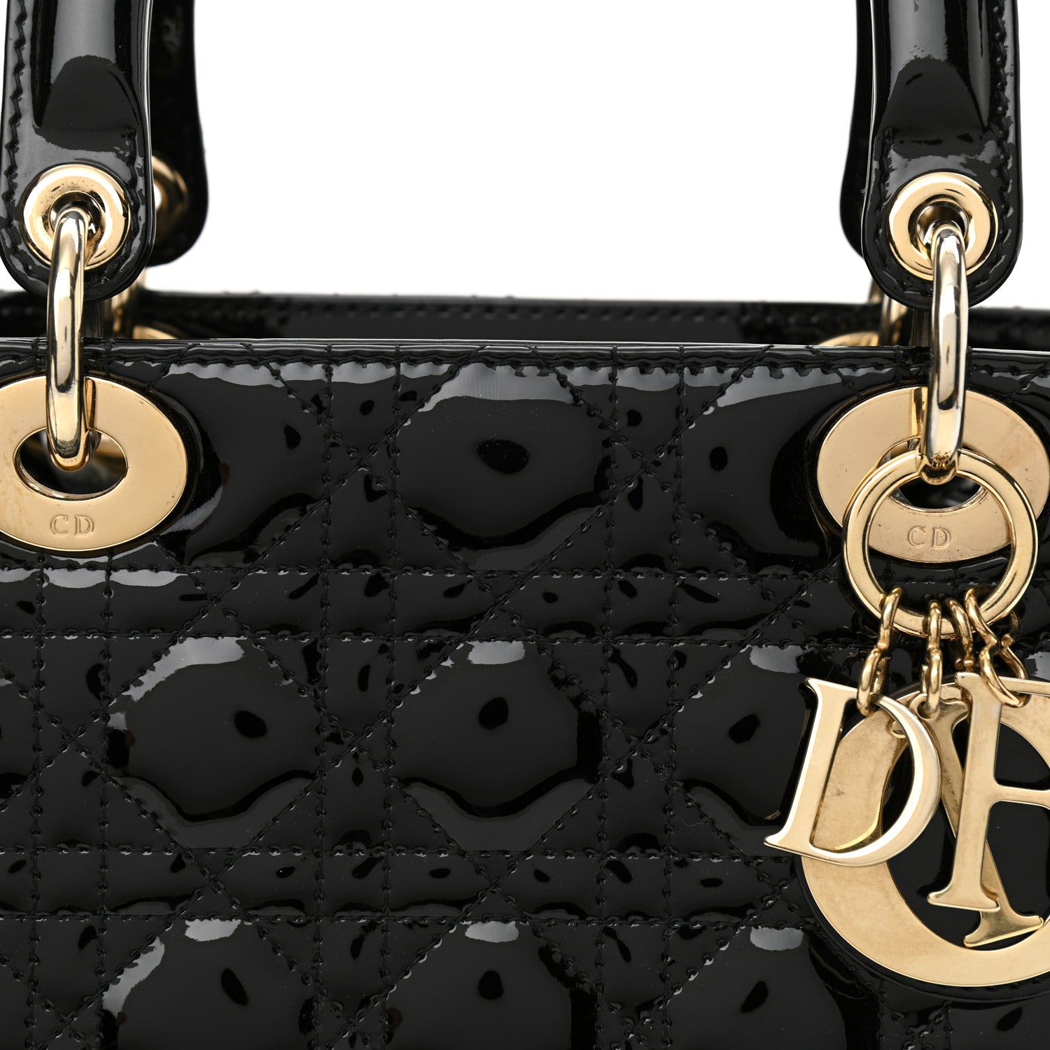 Christian Dior Patent Cannage Small Lady Dior Black 8 of 10