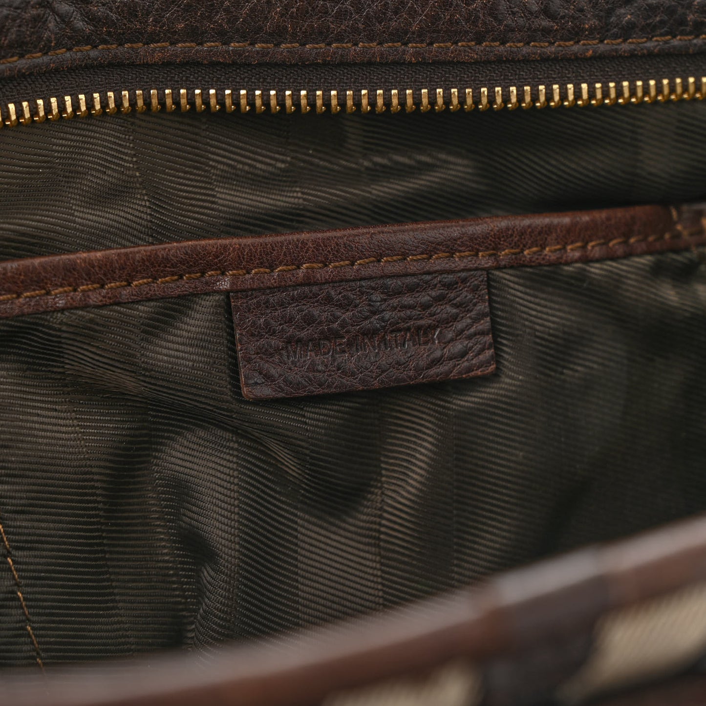 House Check Quilted Tote Brown