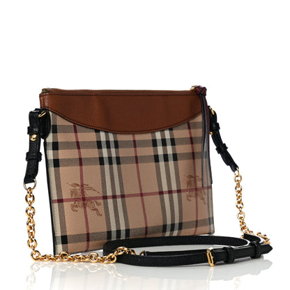 Burberry Haymarket Check Peyton Crossbody Clutch Bag Toffee 3 of 10