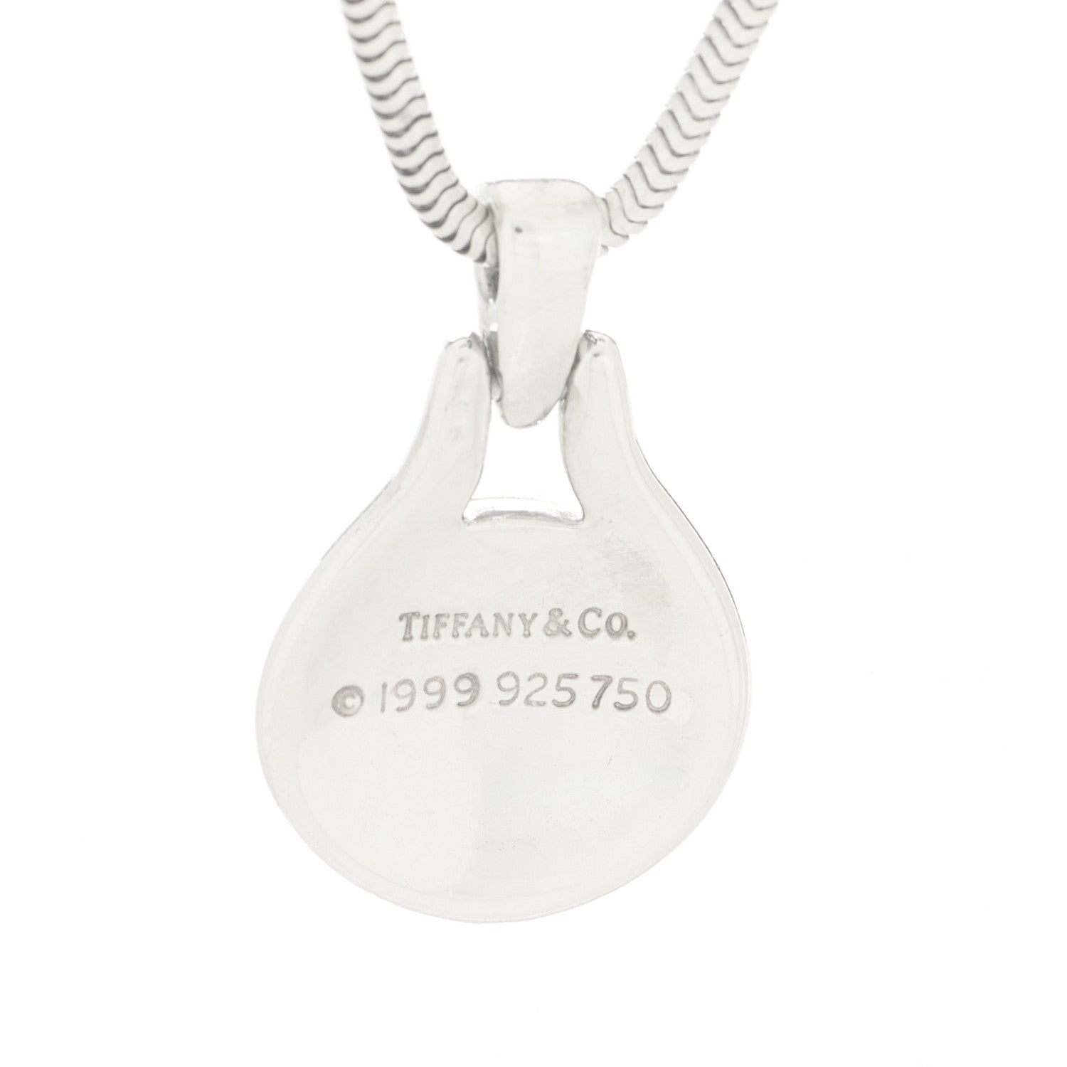 Tiffany Sterling Silver 18K Yellow Gold Hematite Pendant Necklace 6 of 6