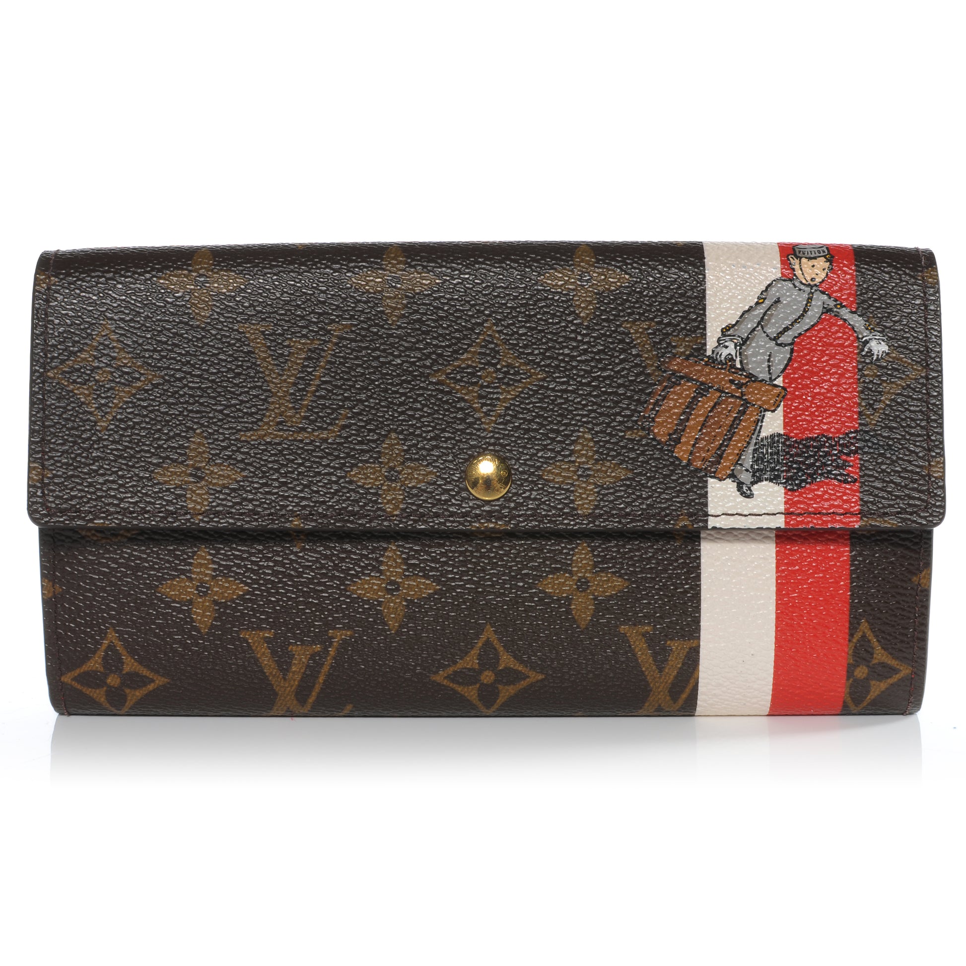 Louis Vuitton Monogram Groom Sarah Wallet Red 1 of 7
