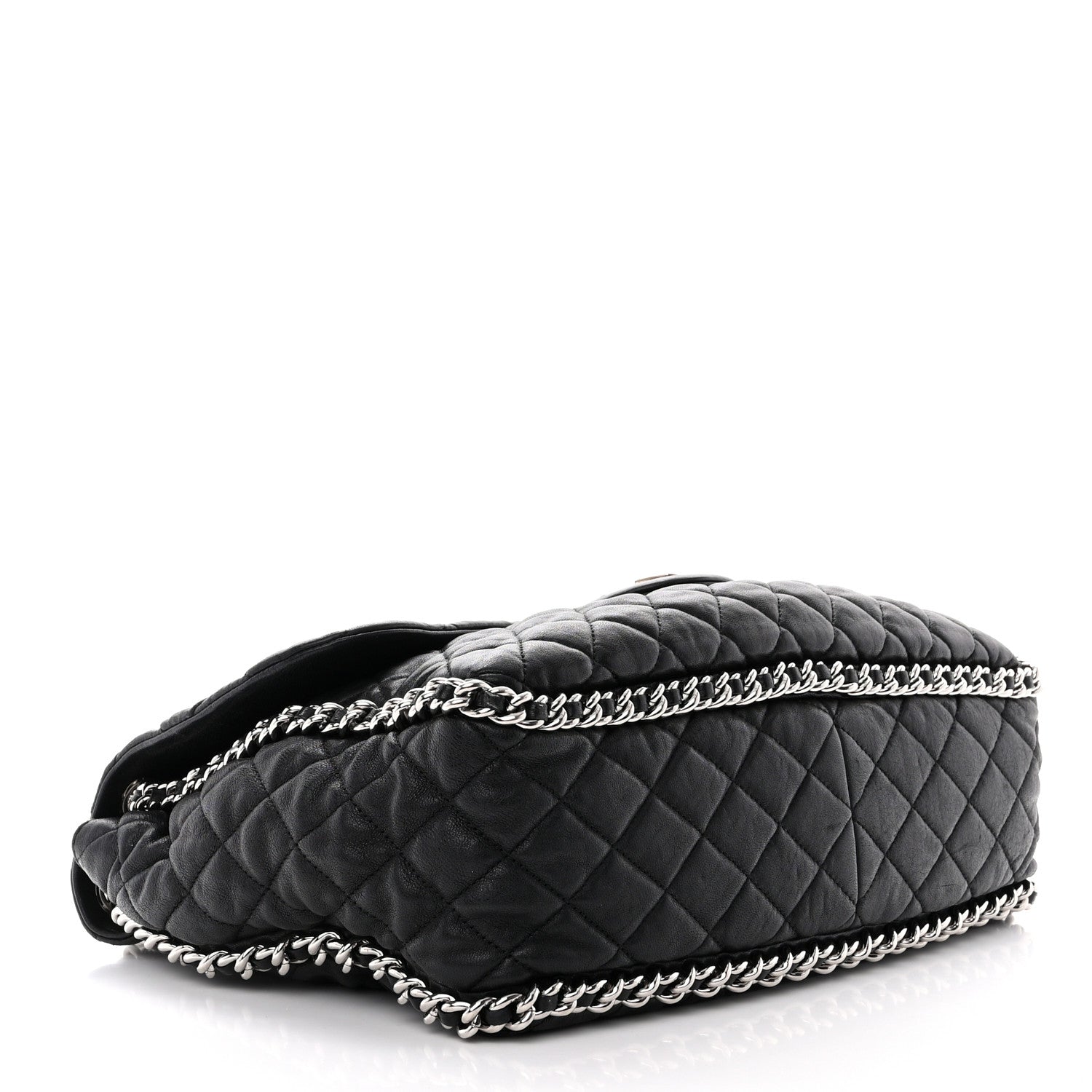 Chanel Washed Lambskin Quilted Maxi Chain Around Flap Black 4 of 16