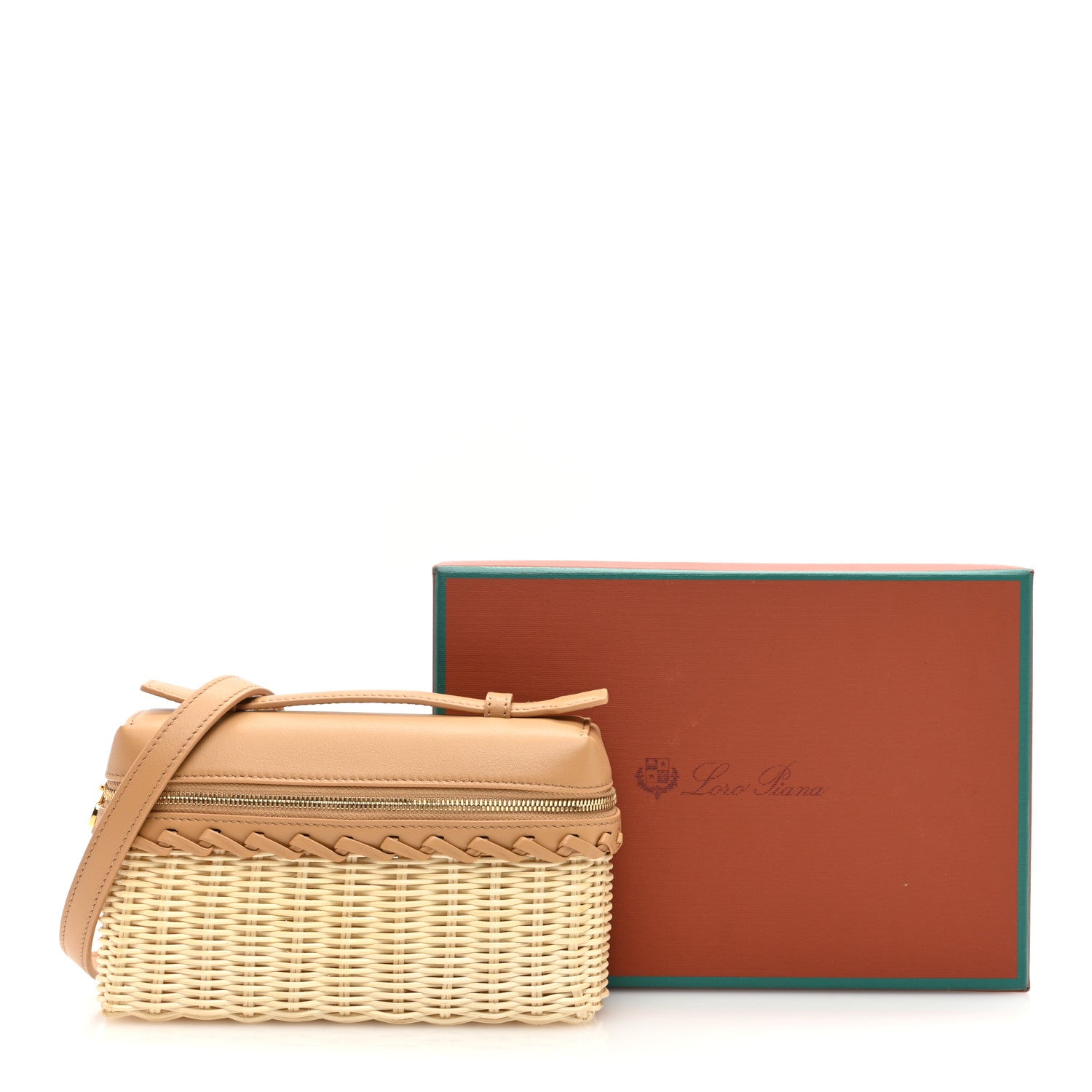 Loro Piana Wicker Calfskin L19 Extra Pocket Pouch Natural 1527630