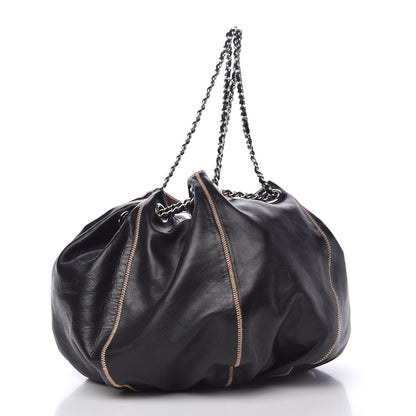 Chanel Lambskin Satin Reversible Sac Cordon Black 16 of 21