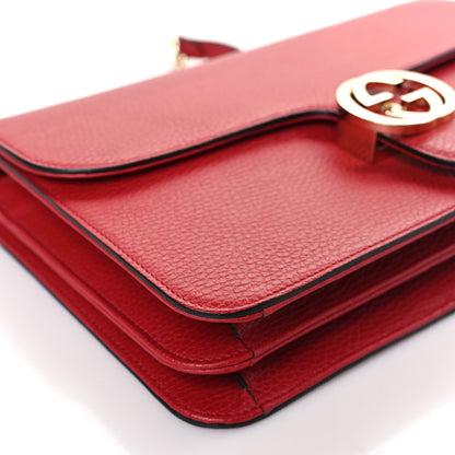 Gucci Dollar Calfskin Interlocking G Shoulder Bag Red 8 of 9