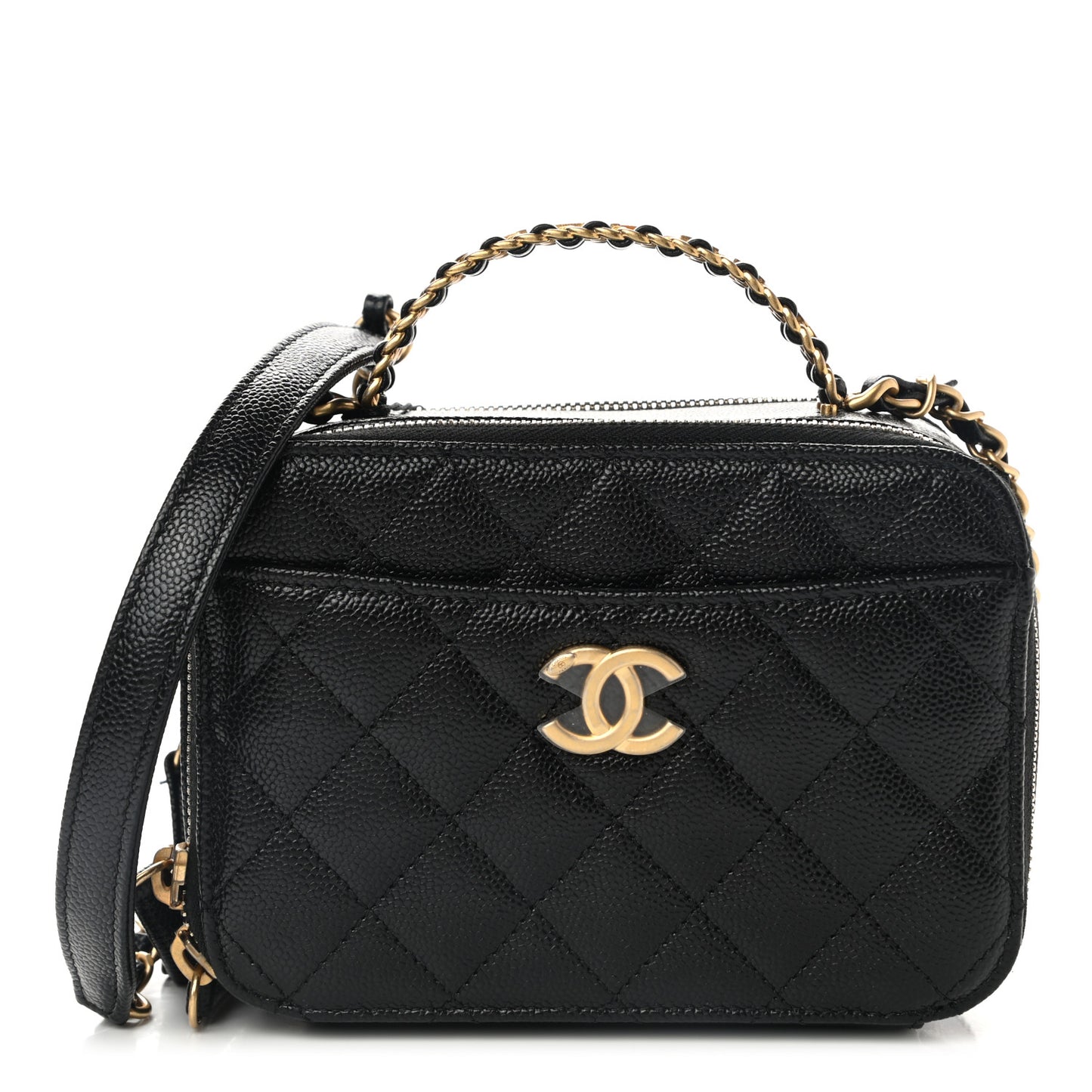 Caviar Quilted Mini Pick Me Up Vanity Case Black