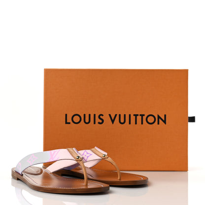 Louis Vuitton Monogram Sunny Flat Thong Sandals 38 Rose Clair Pink 9 of 9