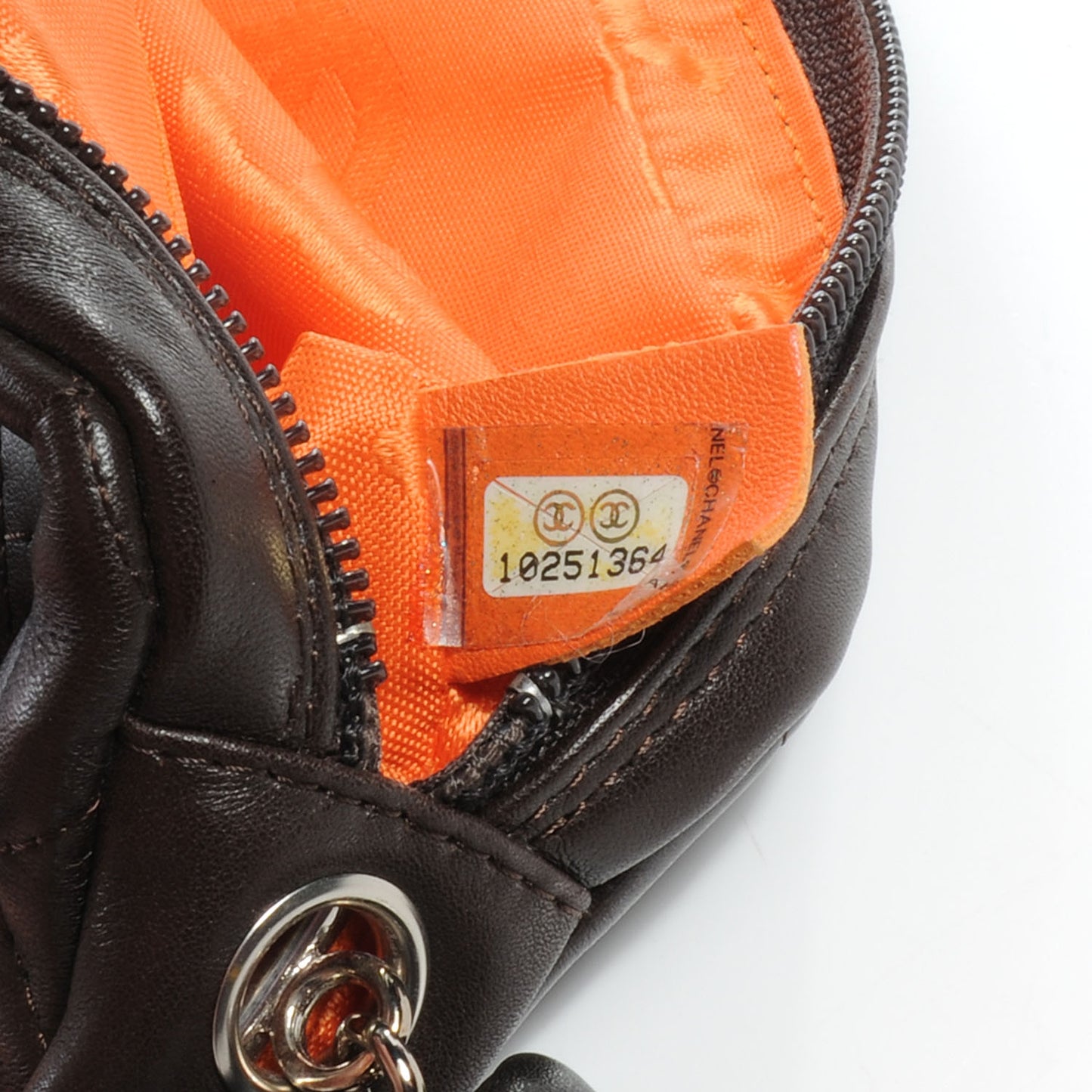 Calfskin Quilted Cambon Pochette Brown