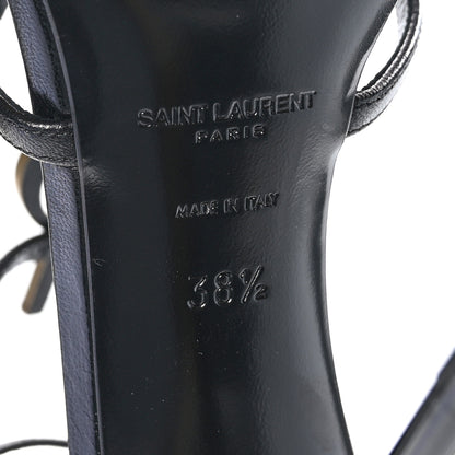 Saint Laurent Patent Cassandra 100 Ankle Strap Sandals 38.5 Black 8 of 10