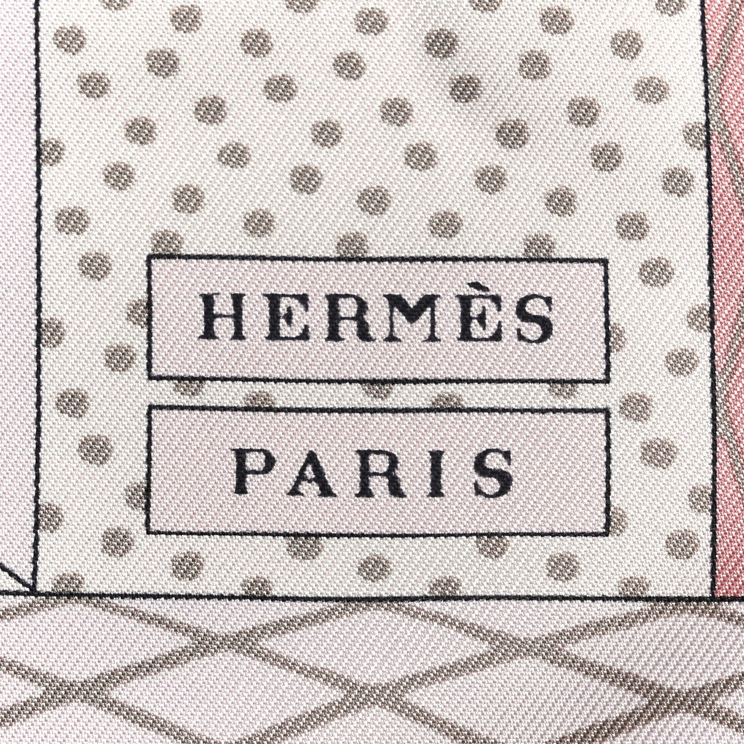 Hermes Silk Grand Theatre Nouveau Scarf 90 Rose Pale Etoupe 4 of 5
