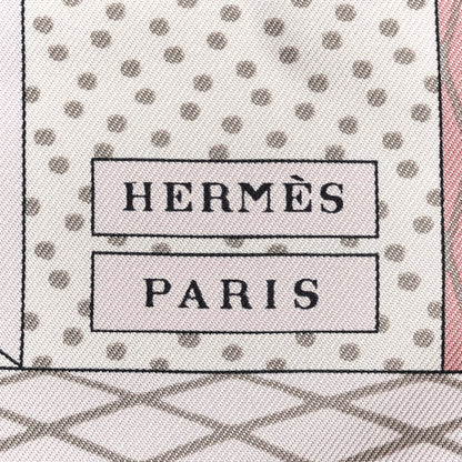 Hermes Silk Grand Theatre Nouveau Scarf 90 Rose Pale Etoupe 4 of 5
