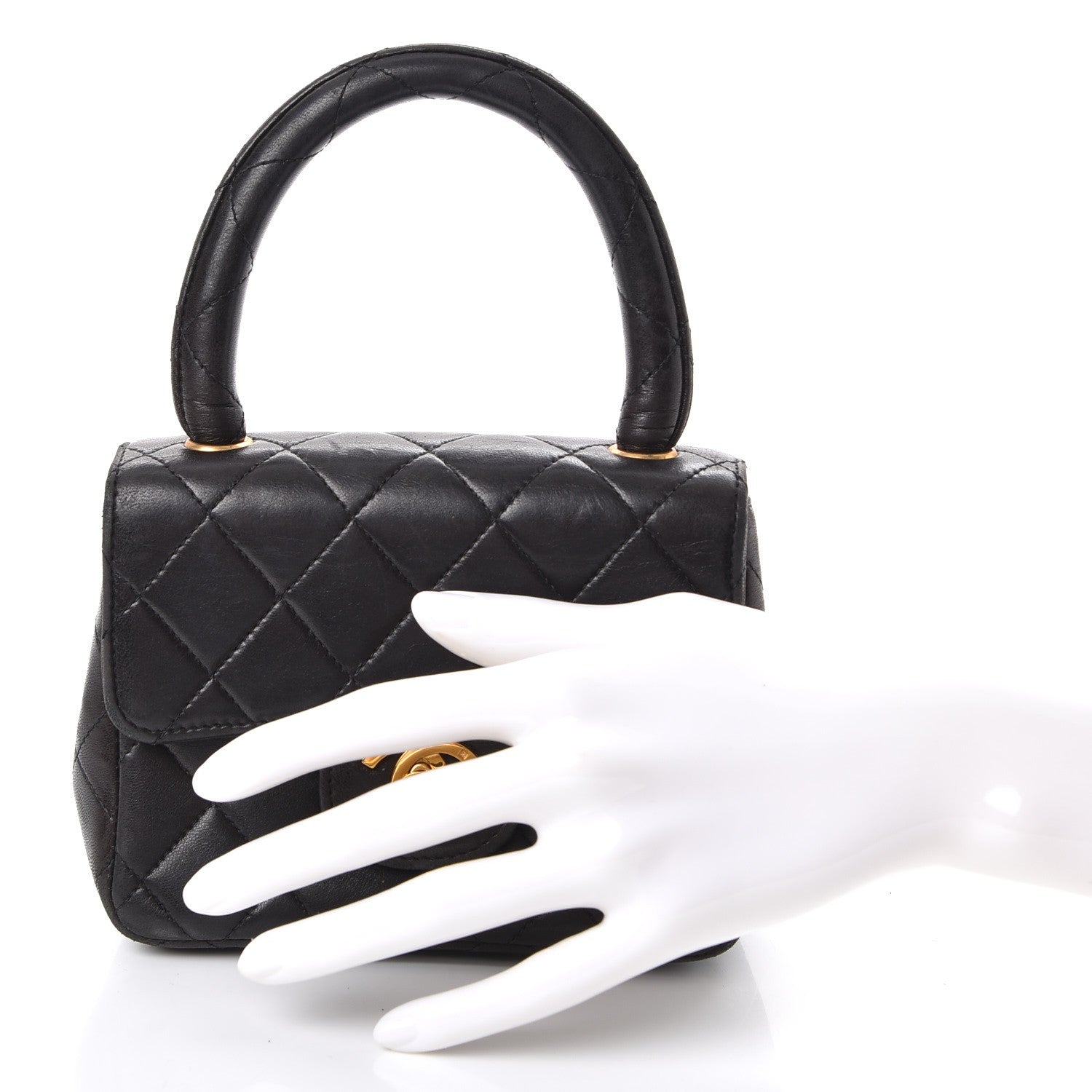 Chanel Lambskin Mini Kelly Flap Bag Black 3 of 16