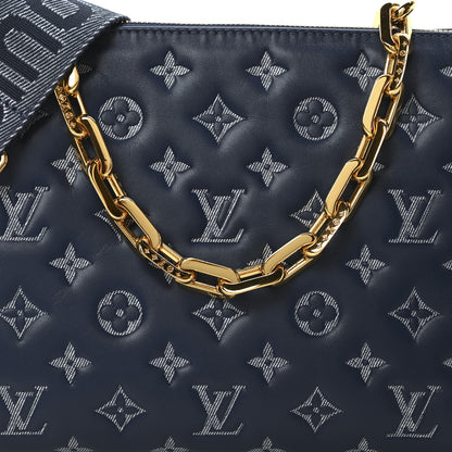 Louis Vuitton Lambskin Embossed Monogram Coussin PM Denim Blue 7 of 10