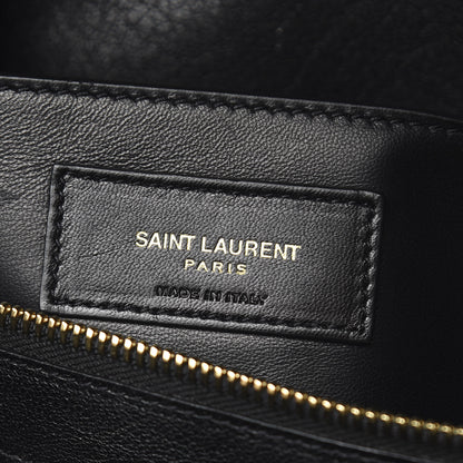 Saint Laurent Sheepskin Matelasse Chevron Monogram Large College Satchel Black 7 of 12