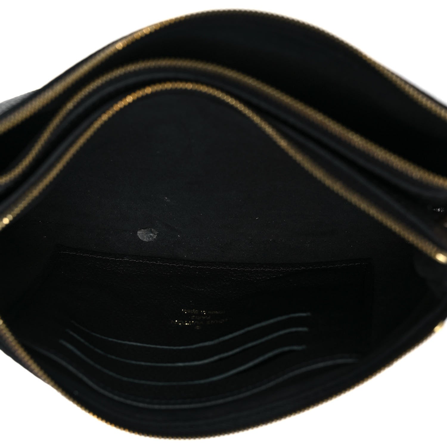 Louis Vuitton Empreinte Monogram Giant Double Zip Pochette Black Cream 5 of 10