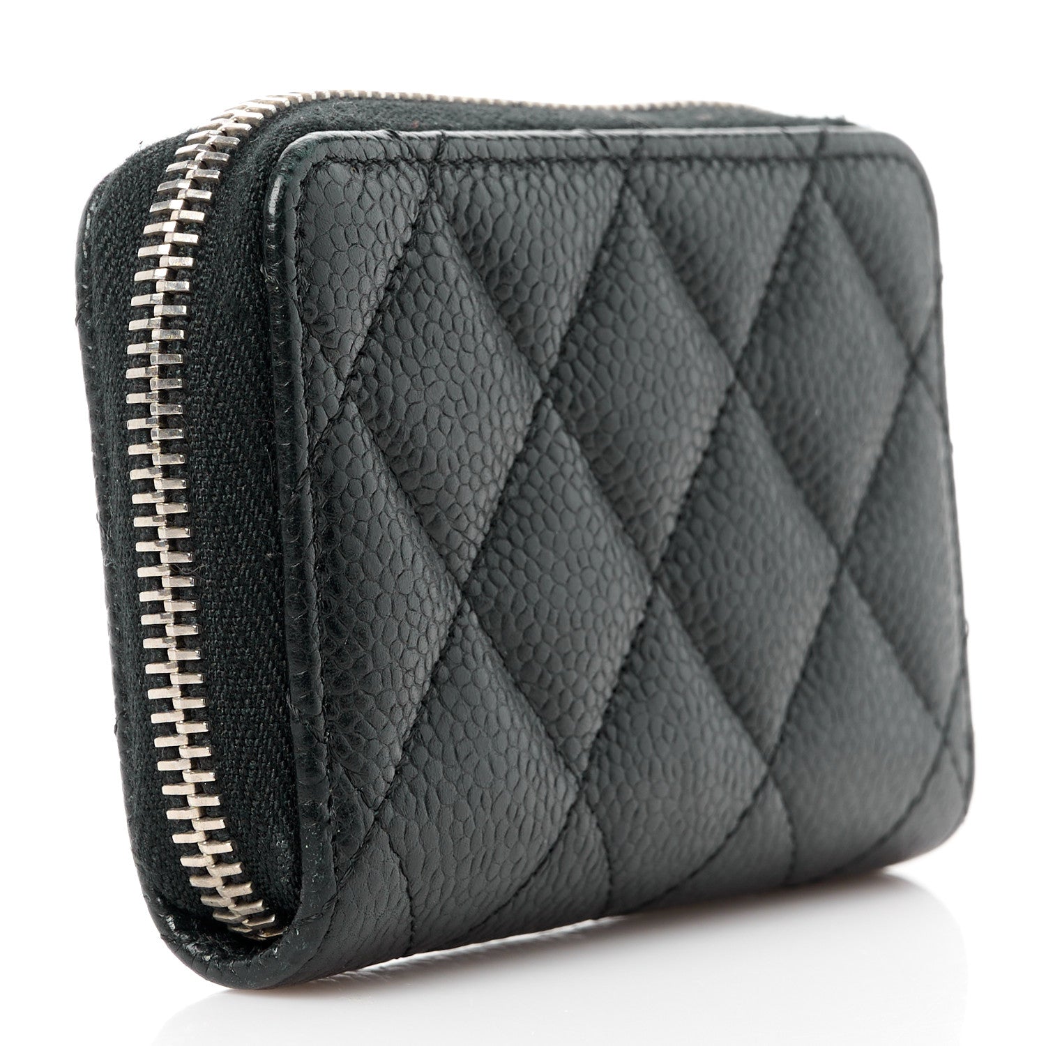 Chanel Caviar Quilted Zip Coin Purse Black 3 of 11
