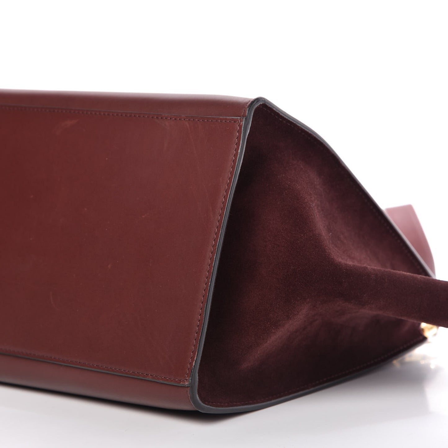 Smooth Calfskin Suede Medium Trapeze Burgundy