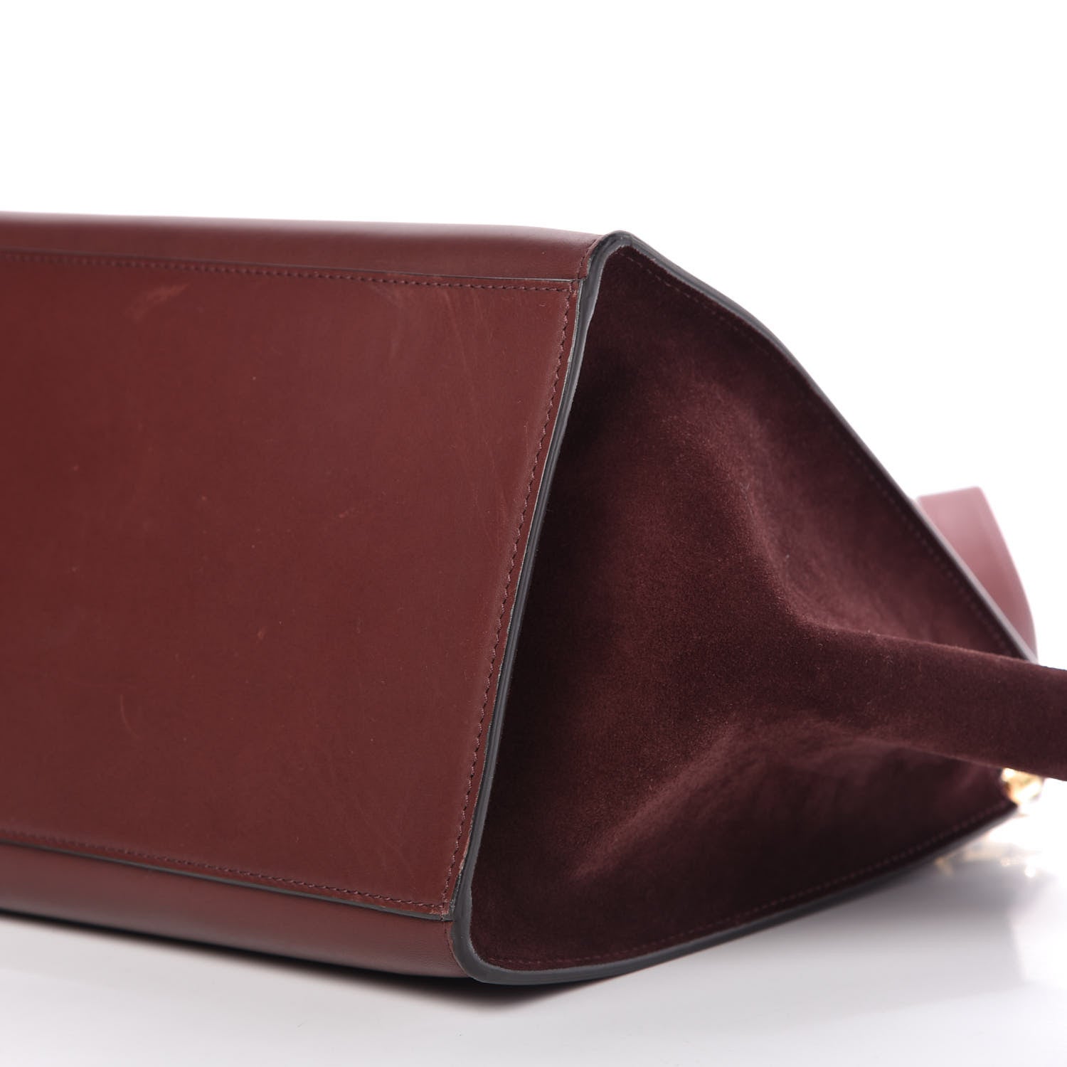 Celine Smooth Calfskin Suede Medium Trapeze Burgundy 7 of 9