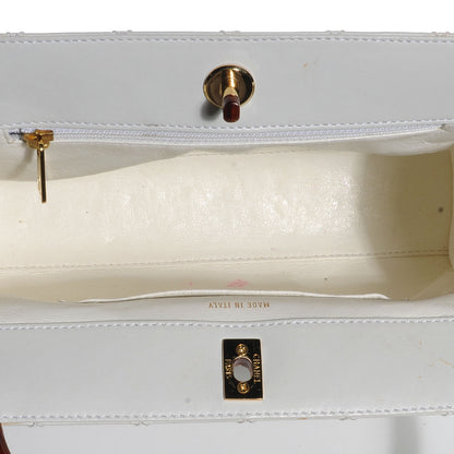 Chanel Lambskin Tortoise Handle Tote White 6 of 9