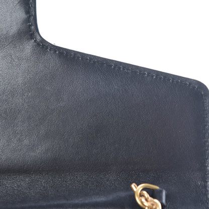 Gucci Calfskin Matelasse Mini GG Marmont Chain Wallet Black 11 of 14