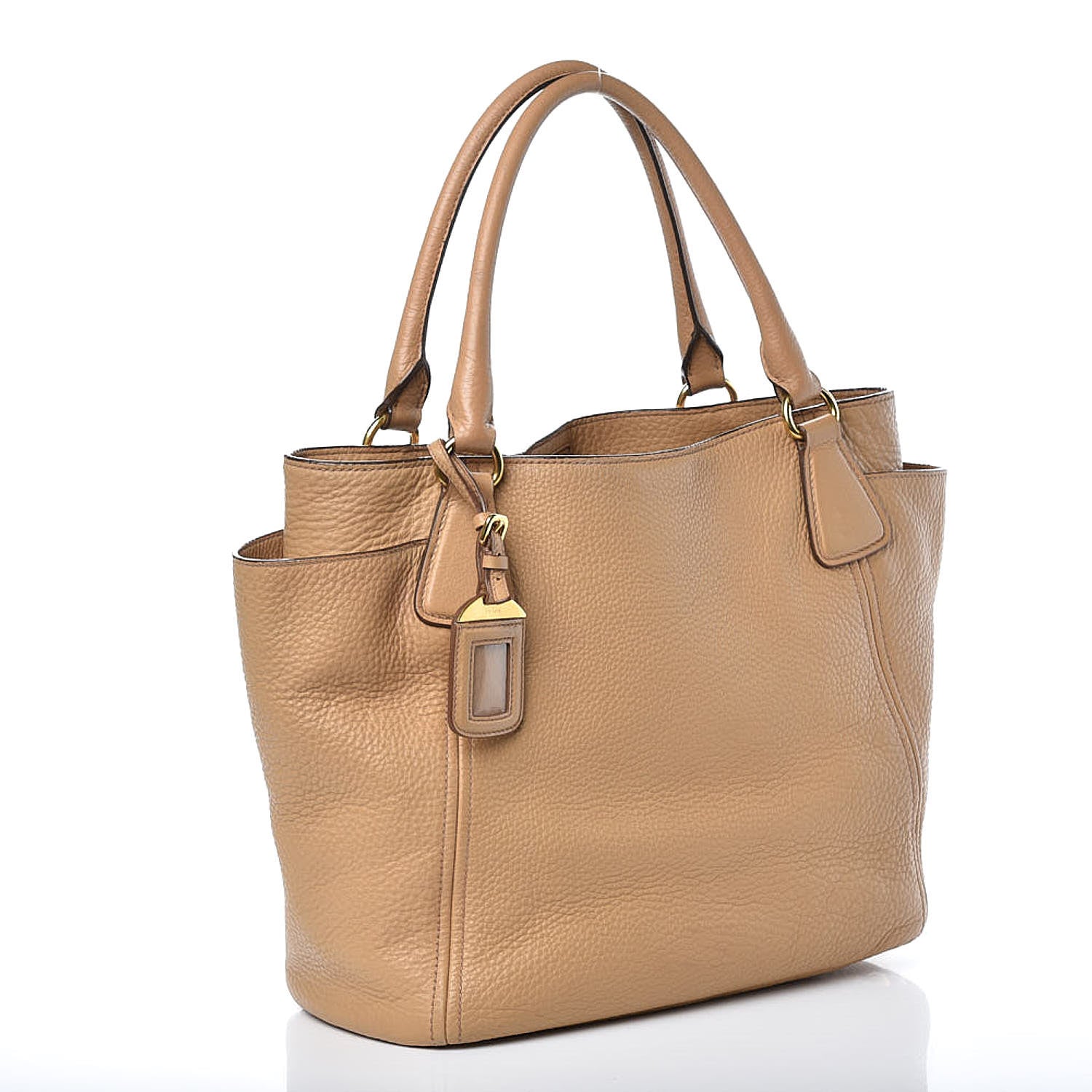 Prada Vitello Daino Side Pocket Tote Sughero 3 of 16