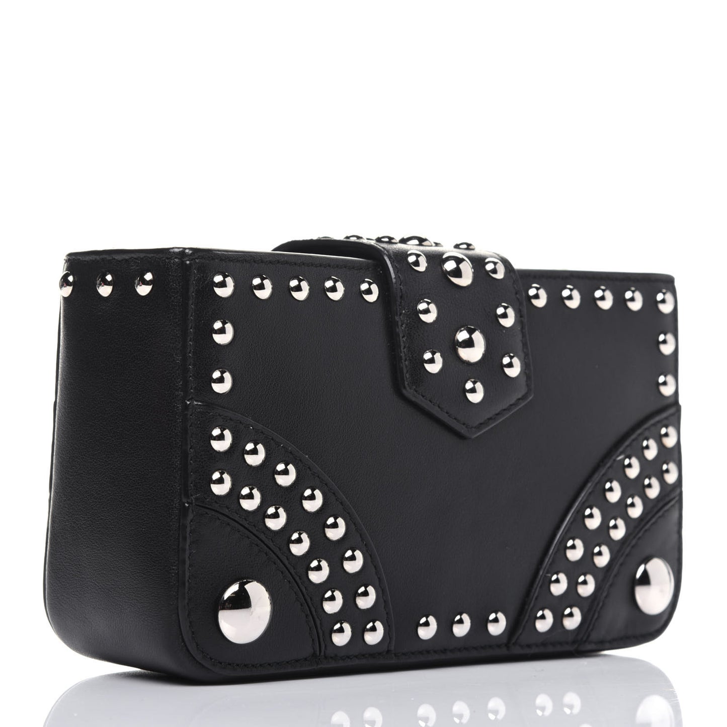 Soft Calf Studded Clutch Black