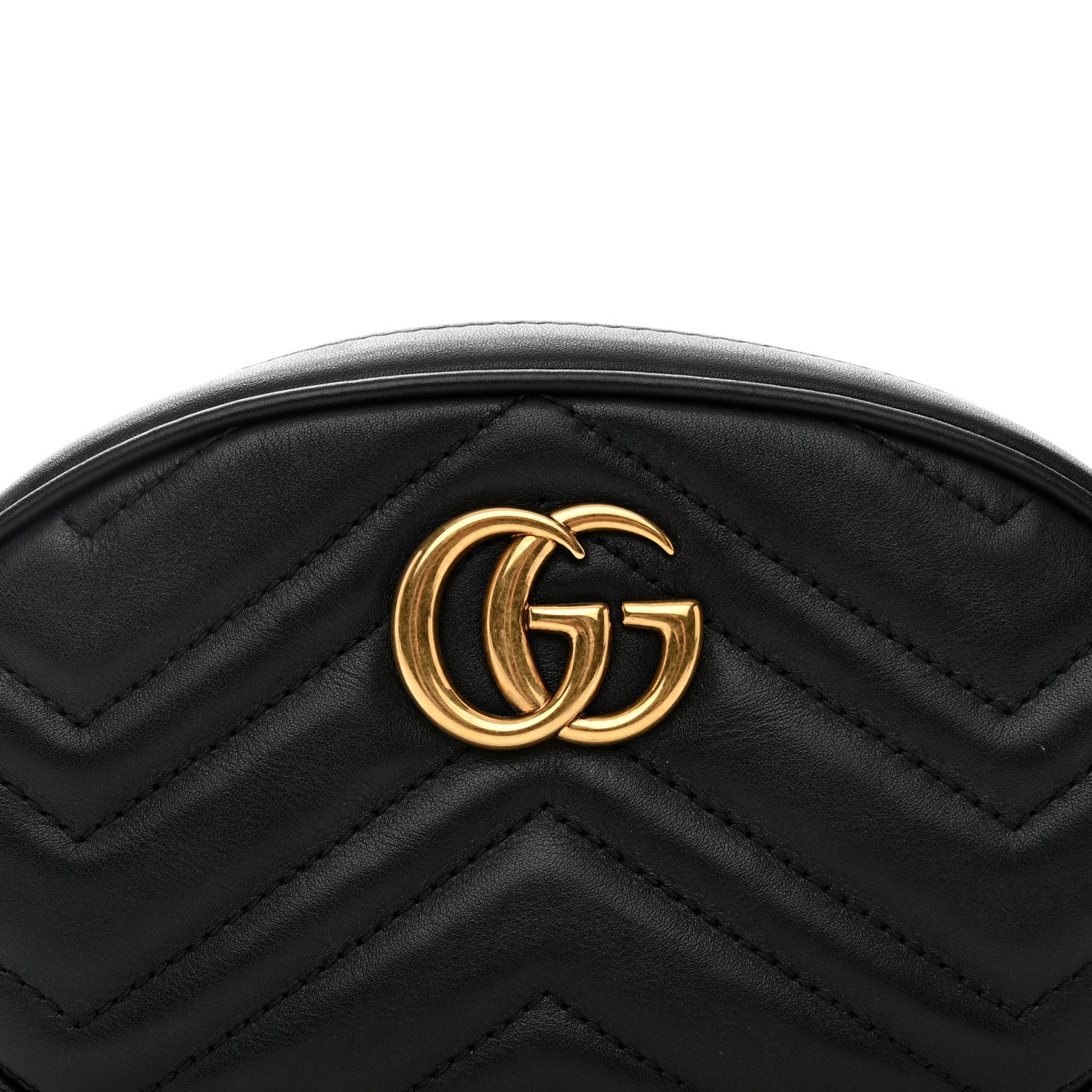 Gucci Calfskin Matelasse GG Marmont Belt Bag 85 34 Black 9 of 11