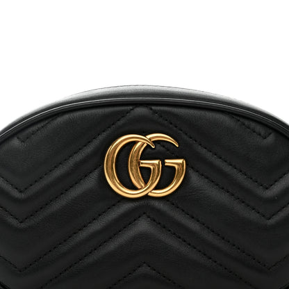 Gucci Calfskin Matelasse GG Marmont Belt Bag 85 34 Black 9 of 11