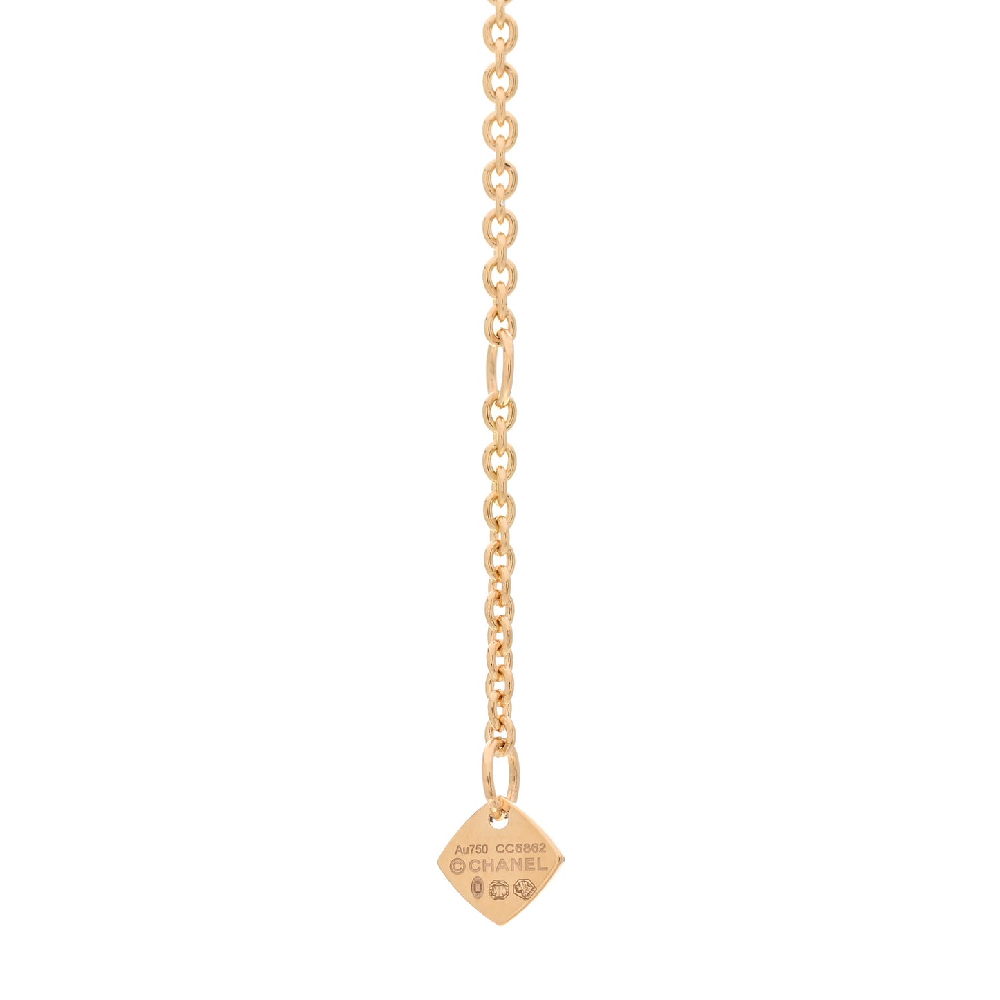 18K Yellow Gold Diamond Coco Crush C Necklace