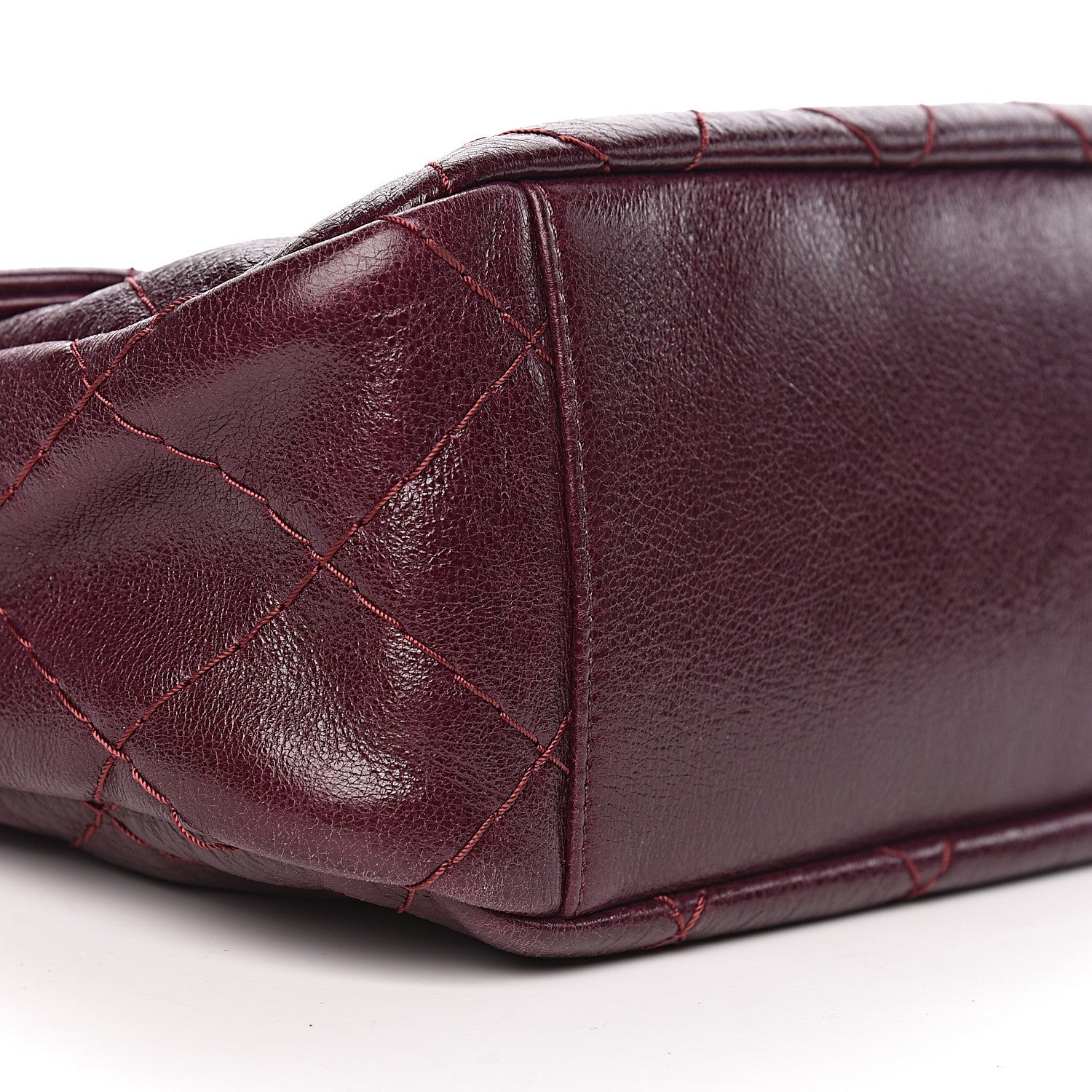 Chanel Glazed Calfskin Stitched On The Road Flap Plum 8 of 10