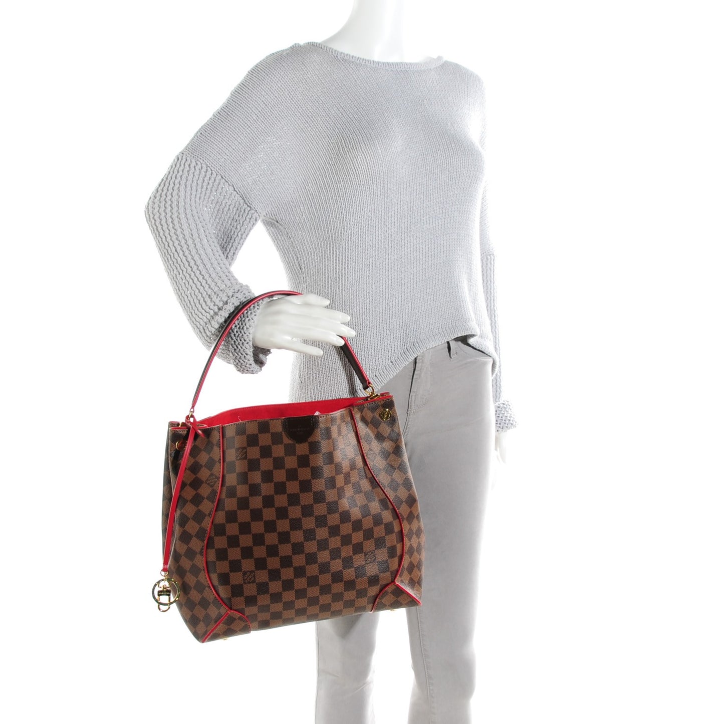 Damier Ebene Caissa Hobo Cherry