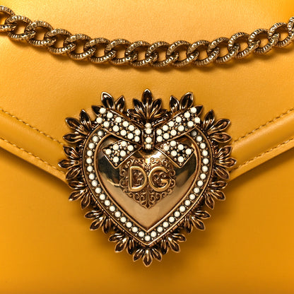 Dolce & Gabbana Smooth Calfskin Devotion Envelope Phone Bag Senape 8 of 10