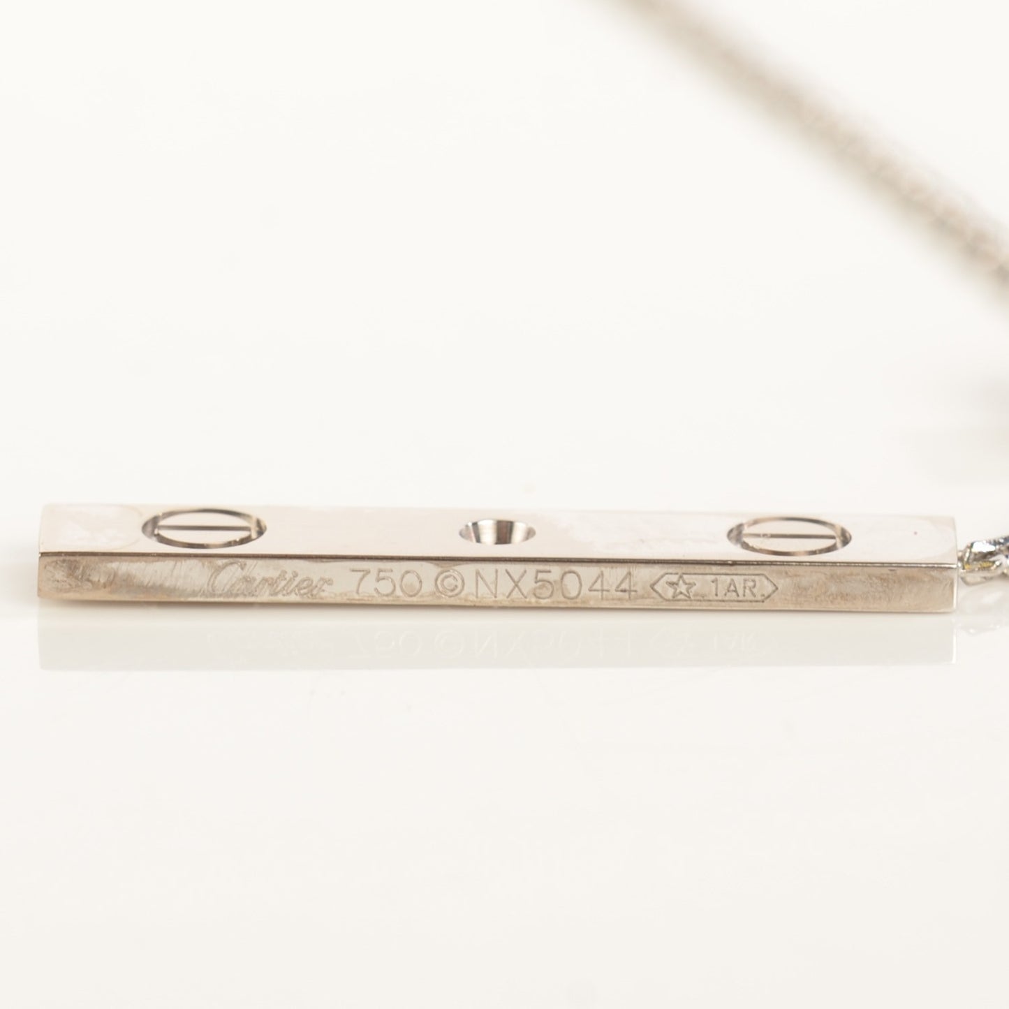 18K White Gold Diamond Lariat Slide Pendant Necklace