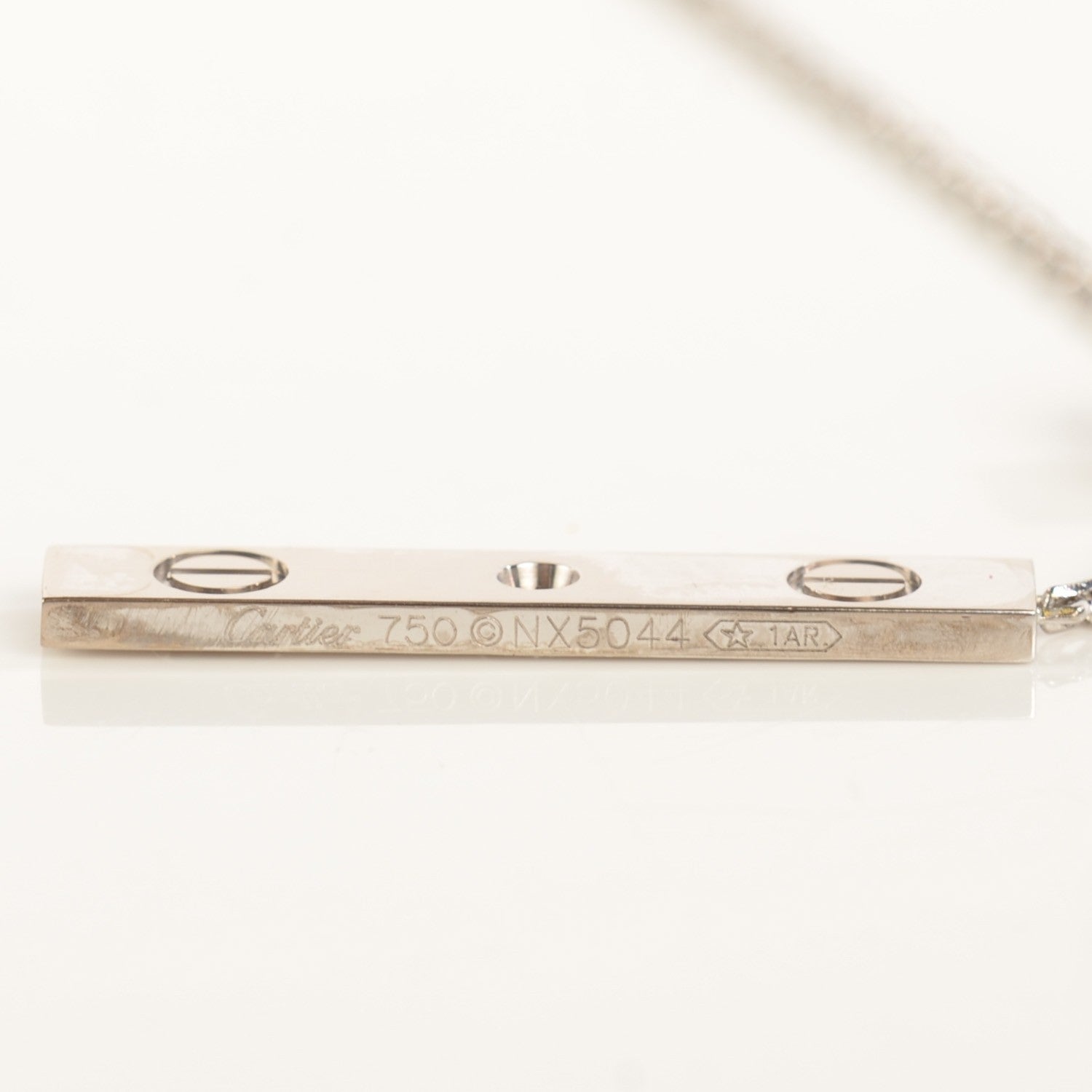 Cartier 18K White Gold Diamond Lariat Slide Pendant Necklace 4 of 5